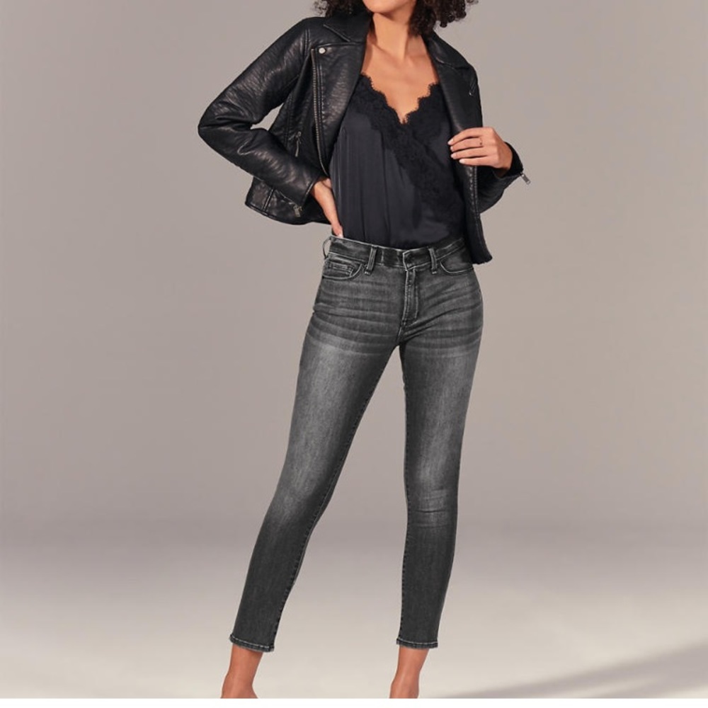 Abercrombie & Fitch Light Wash Black Jeans